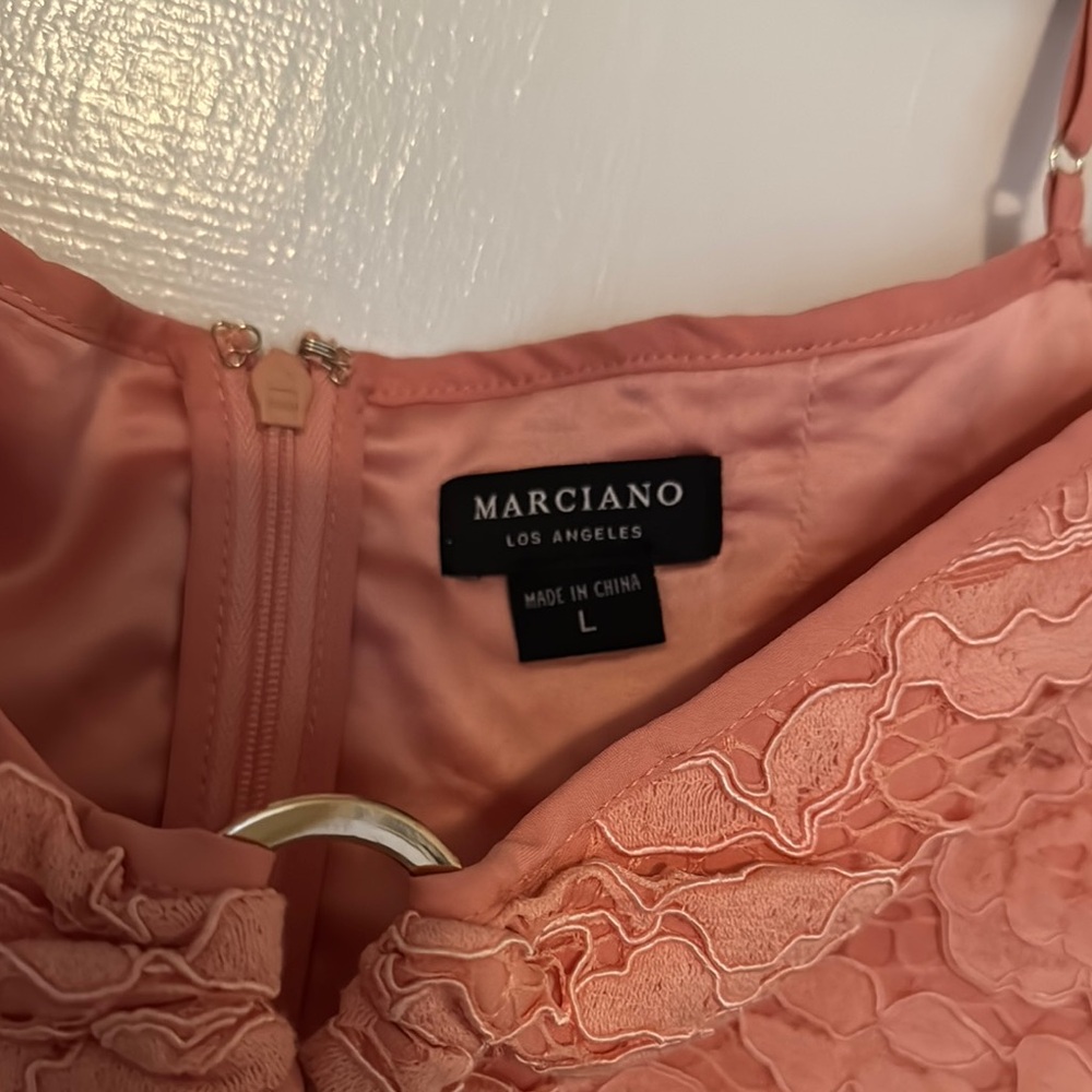 Marciano Lace Off-Shoulder Top in Coral - Picture 2 of 4